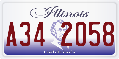 IL license plate A342058