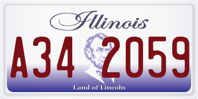 IL license plate A342059