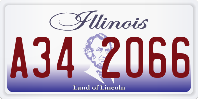 IL license plate A342066
