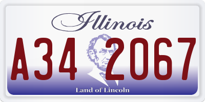IL license plate A342067