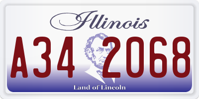IL license plate A342068