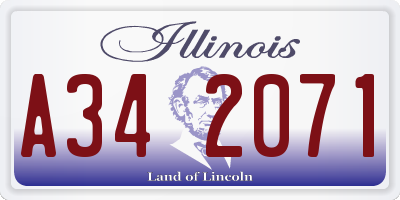 IL license plate A342071