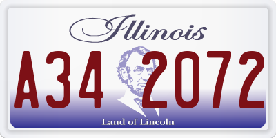 IL license plate A342072