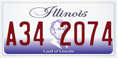 IL license plate A342074