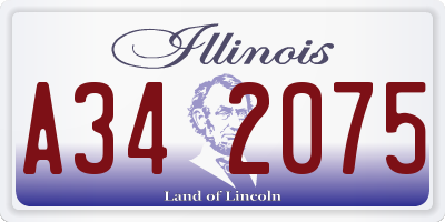 IL license plate A342075