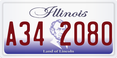 IL license plate A342080