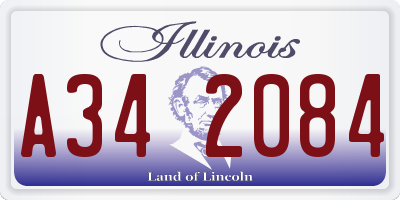 IL license plate A342084