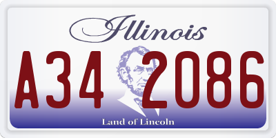 IL license plate A342086