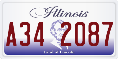IL license plate A342087