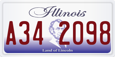 IL license plate A342098