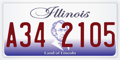IL license plate A342105