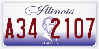 IL license plate A342107