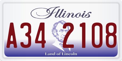 IL license plate A342108