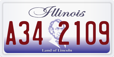 IL license plate A342109