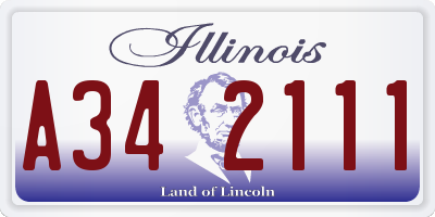 IL license plate A342111