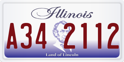 IL license plate A342112