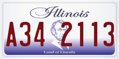 IL license plate A342113