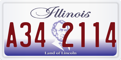 IL license plate A342114