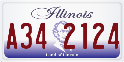IL license plate A342124