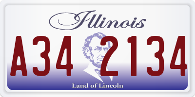 IL license plate A342134