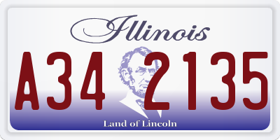 IL license plate A342135