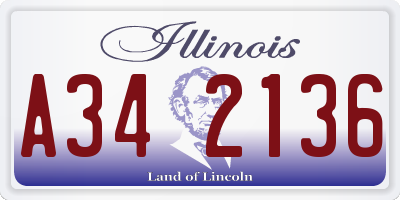 IL license plate A342136