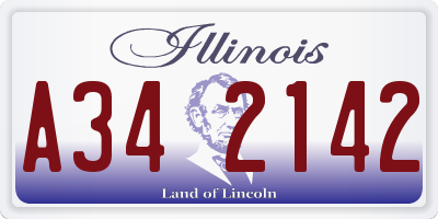 IL license plate A342142