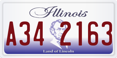 IL license plate A342163