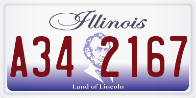 IL license plate A342167