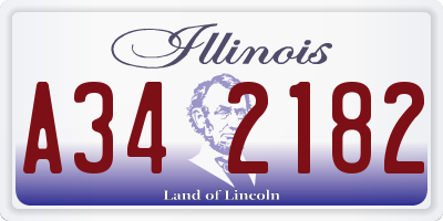 IL license plate A342182