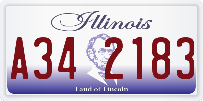 IL license plate A342183