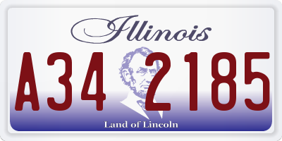 IL license plate A342185