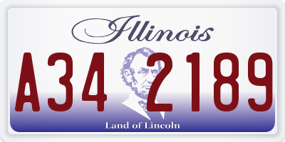 IL license plate A342189