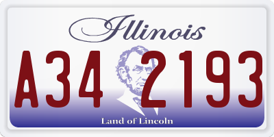IL license plate A342193