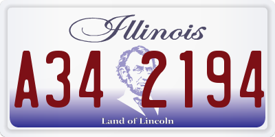 IL license plate A342194