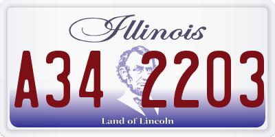 IL license plate A342203