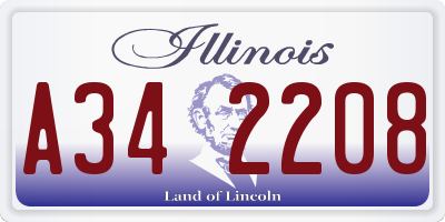IL license plate A342208