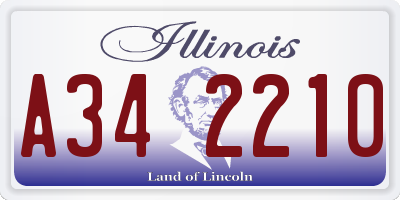 IL license plate A342210