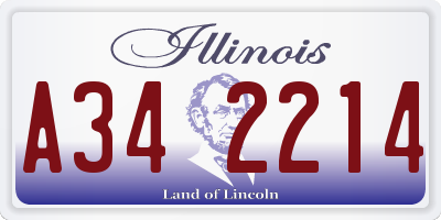 IL license plate A342214