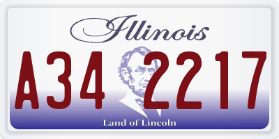 IL license plate A342217