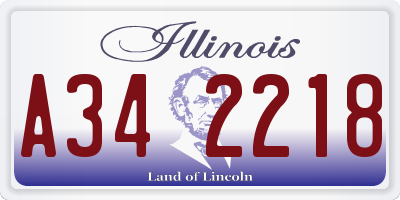 IL license plate A342218