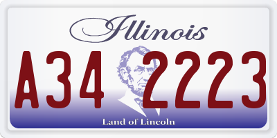 IL license plate A342223
