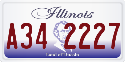 IL license plate A342227