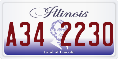 IL license plate A342230
