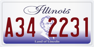 IL license plate A342231