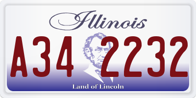 IL license plate A342232