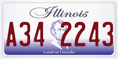 IL license plate A342243
