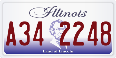 IL license plate A342248