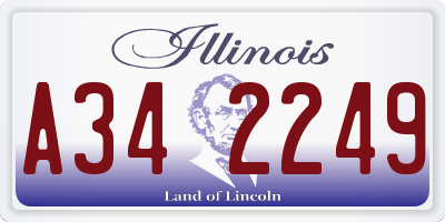 IL license plate A342249