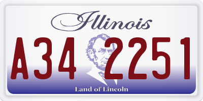 IL license plate A342251